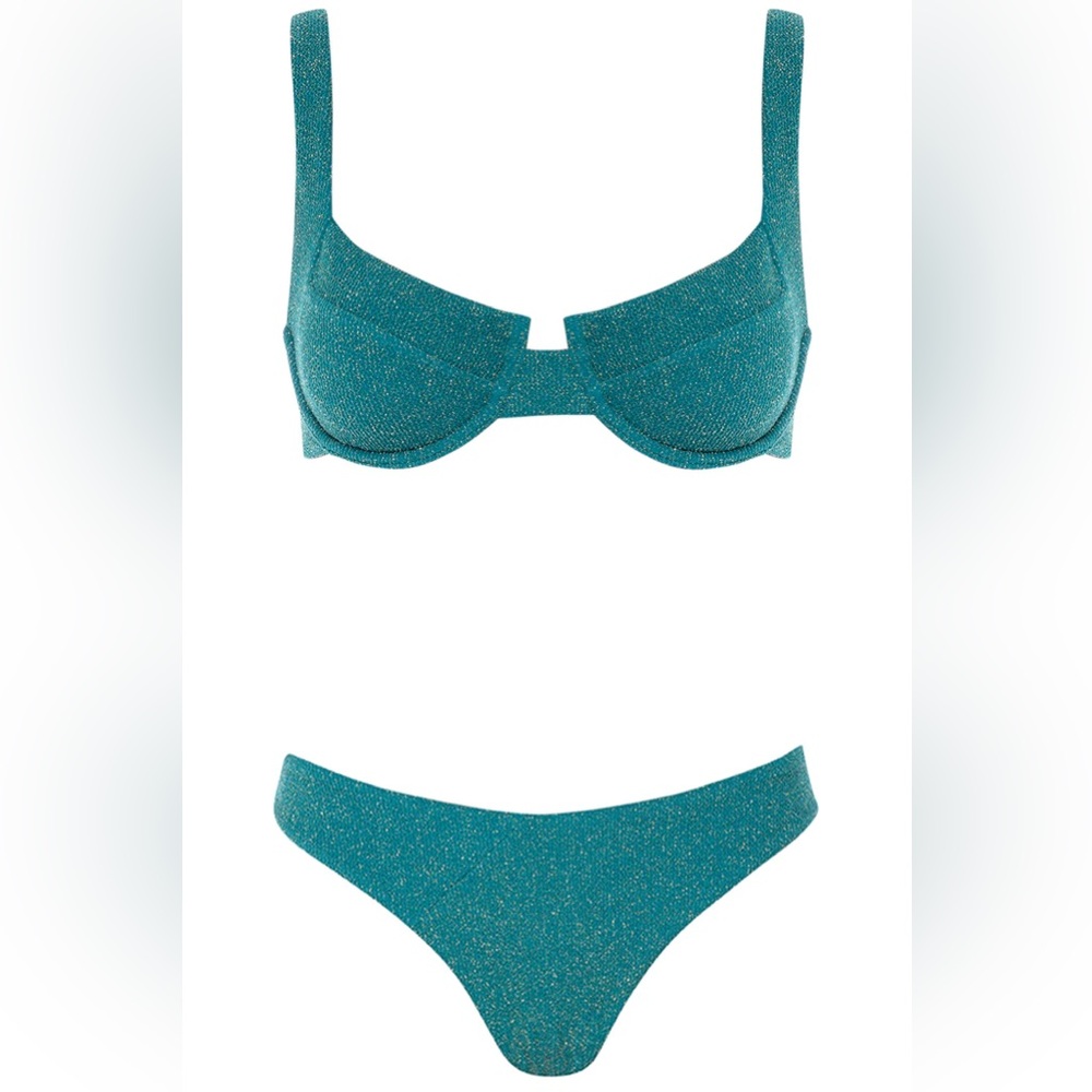 Teal Glitter Bikini Set